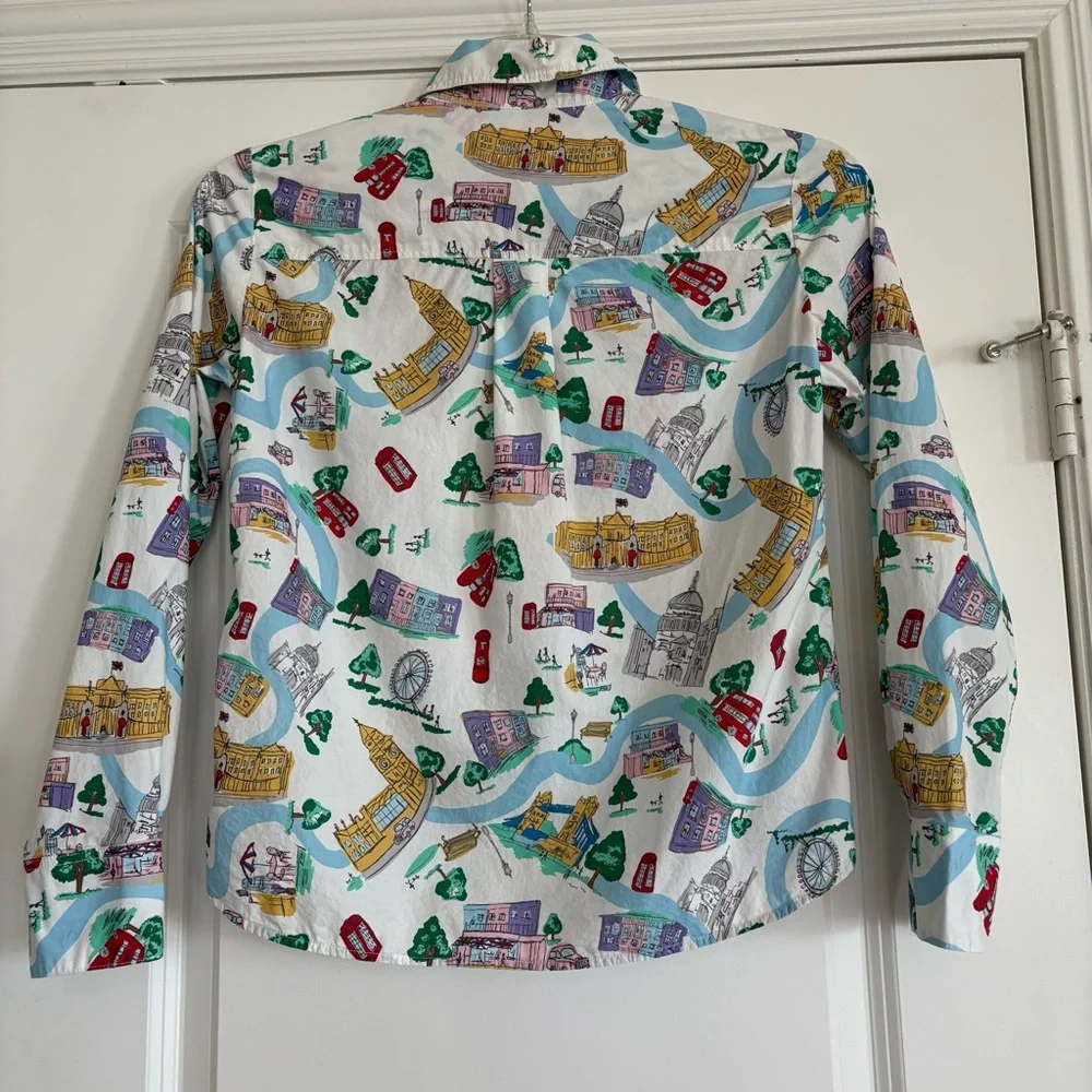 Boden Sienna London Town Ivory Button Down Top 4P - Picture 10 of 11